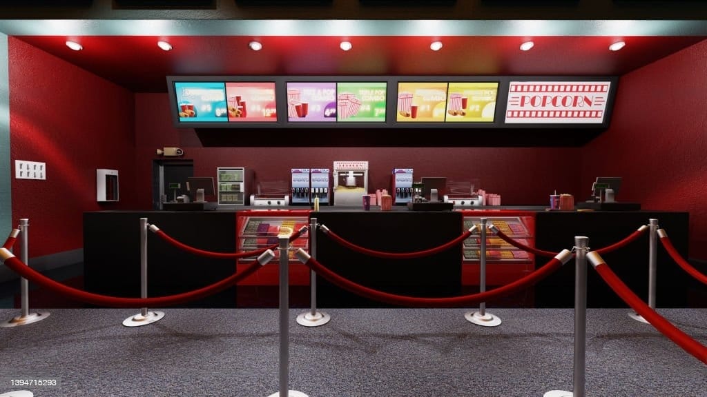 Stock photograph of a Cinema Snacks Counter